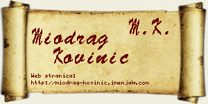 Miodrag Kovinić vizit kartica